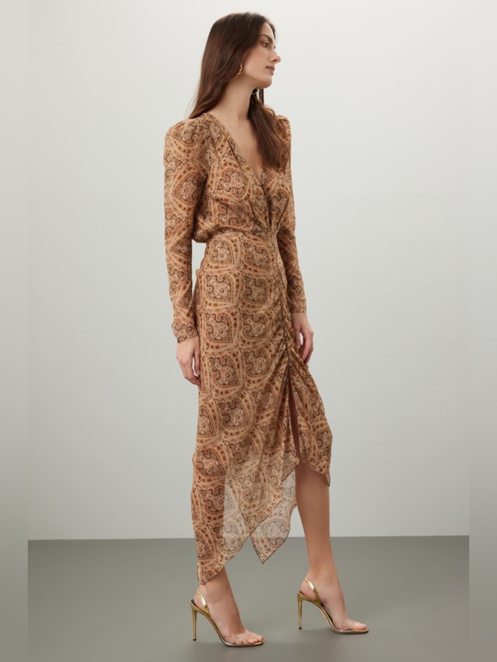 NWT RONNY KOBO 100% Silk Astrid Paisley Midi Dress Sz XS - Picture 4 of 9